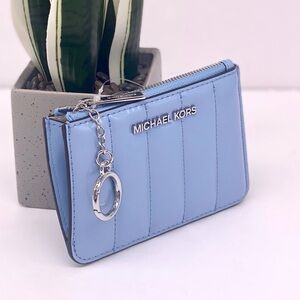 Michael Kors Sky Blue Card Holder with Keychain
